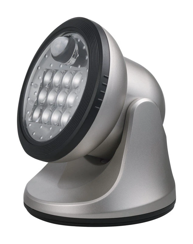 Fulcrum LIGHT IT Motion-Sensing Battery Powered Silver Porch Light