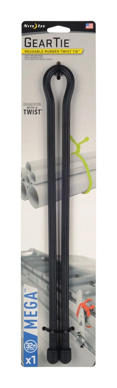Nite Ize Gear Tie Mega 32 in. L Black Twist Ties 1 pk
