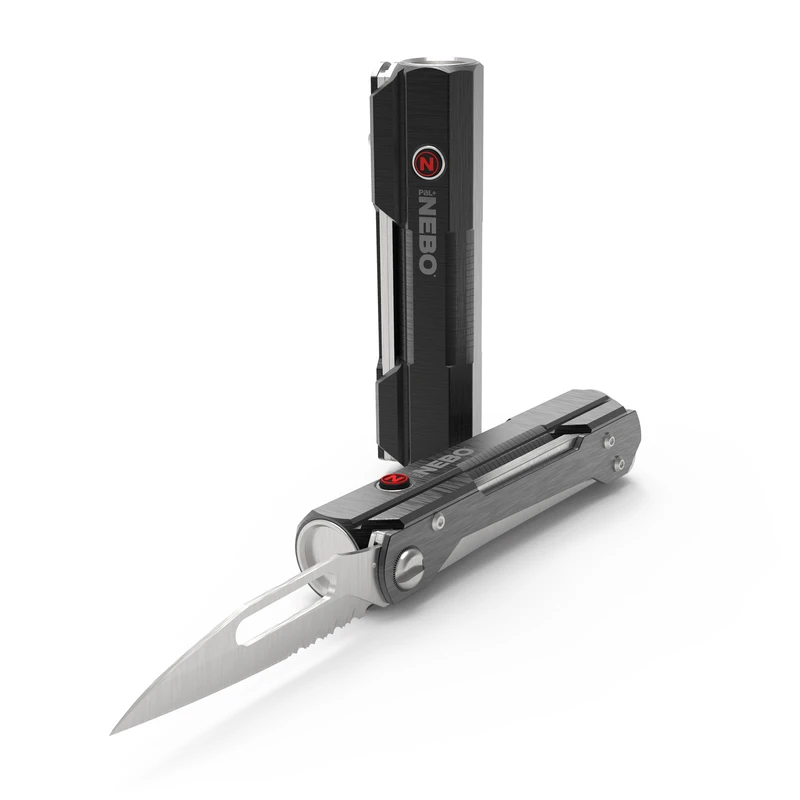 Nebo PAL+ 400 lumens Black/Silver LED Flashlight, Power Bank and Folding Knife Combo
