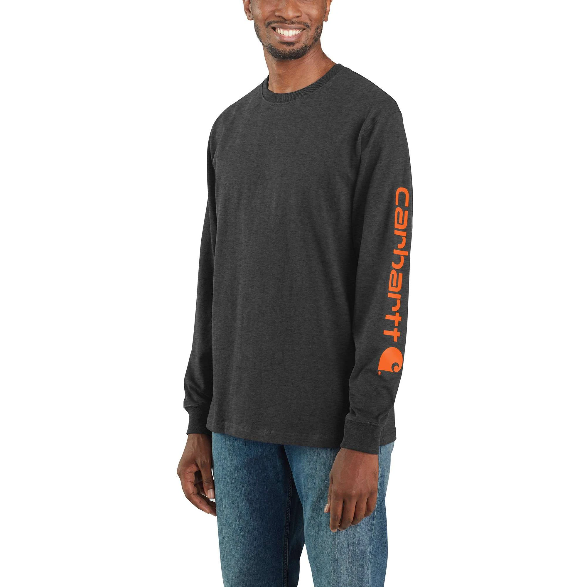 Loose Fit Heavyweight Long-Sleeve Logo Sleeve Graphic T-Shirt
