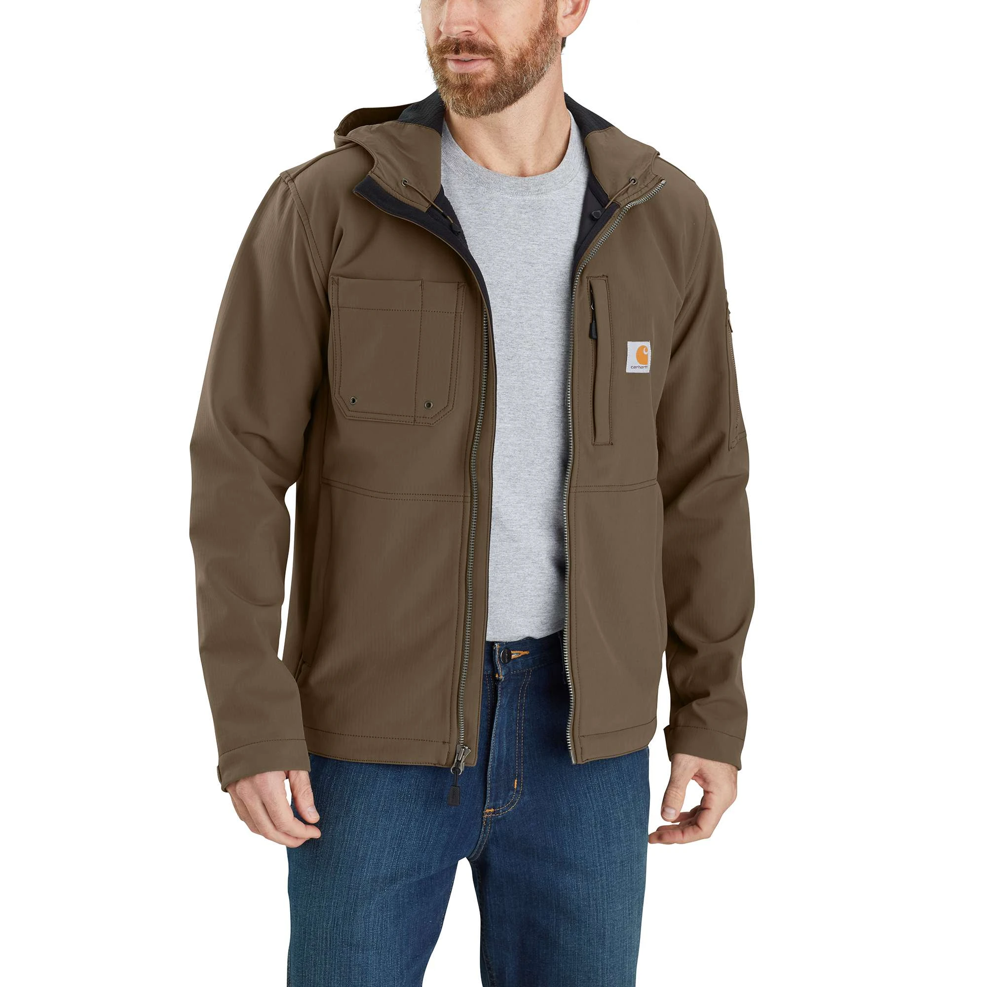 Rain Defender® Relaxed Fit Midweight Softshell Hooded Jacket