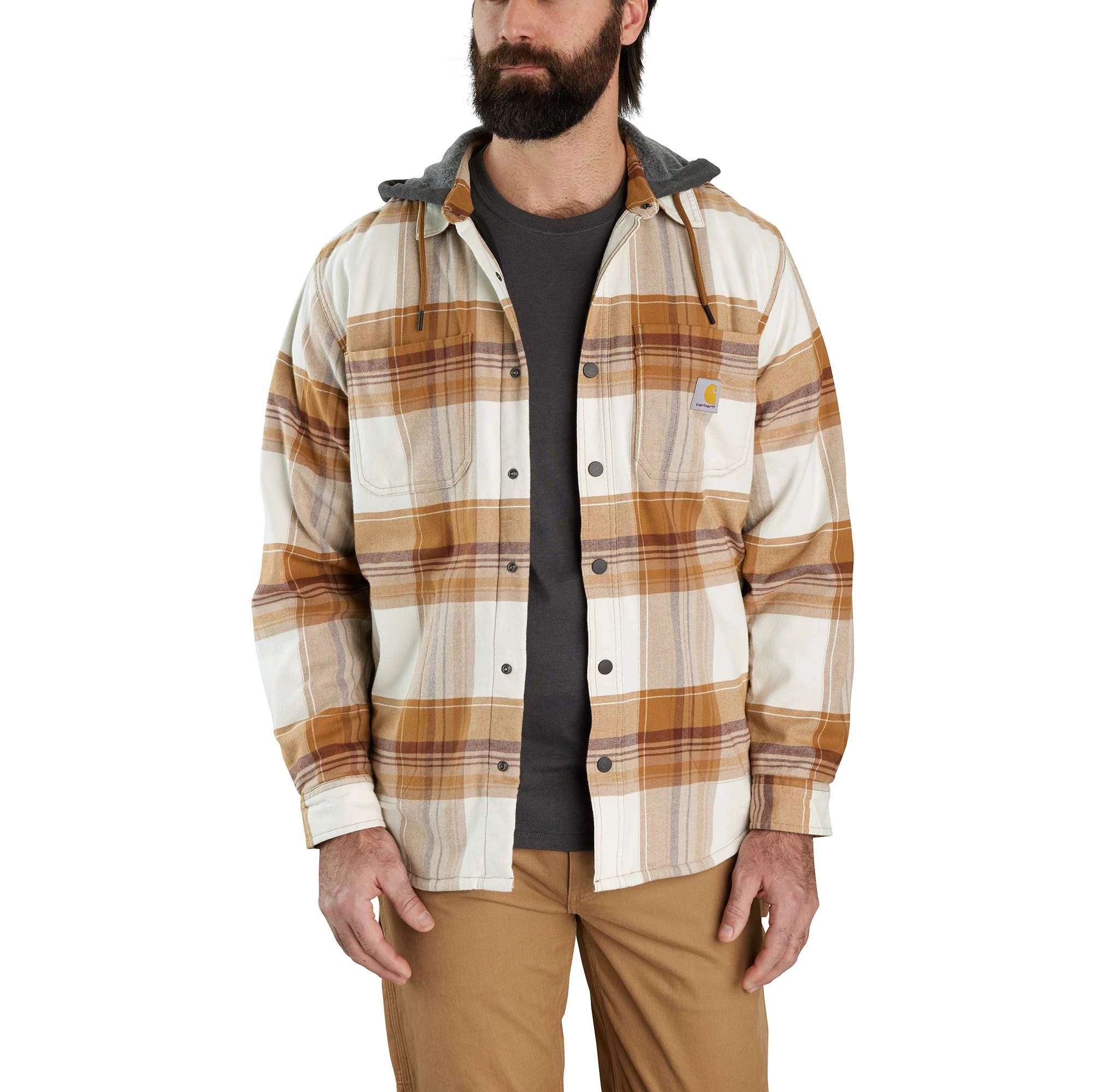 Rugged Flex® Relaxed Fit Flannel Fleece Lined Hooded Shirt Jac