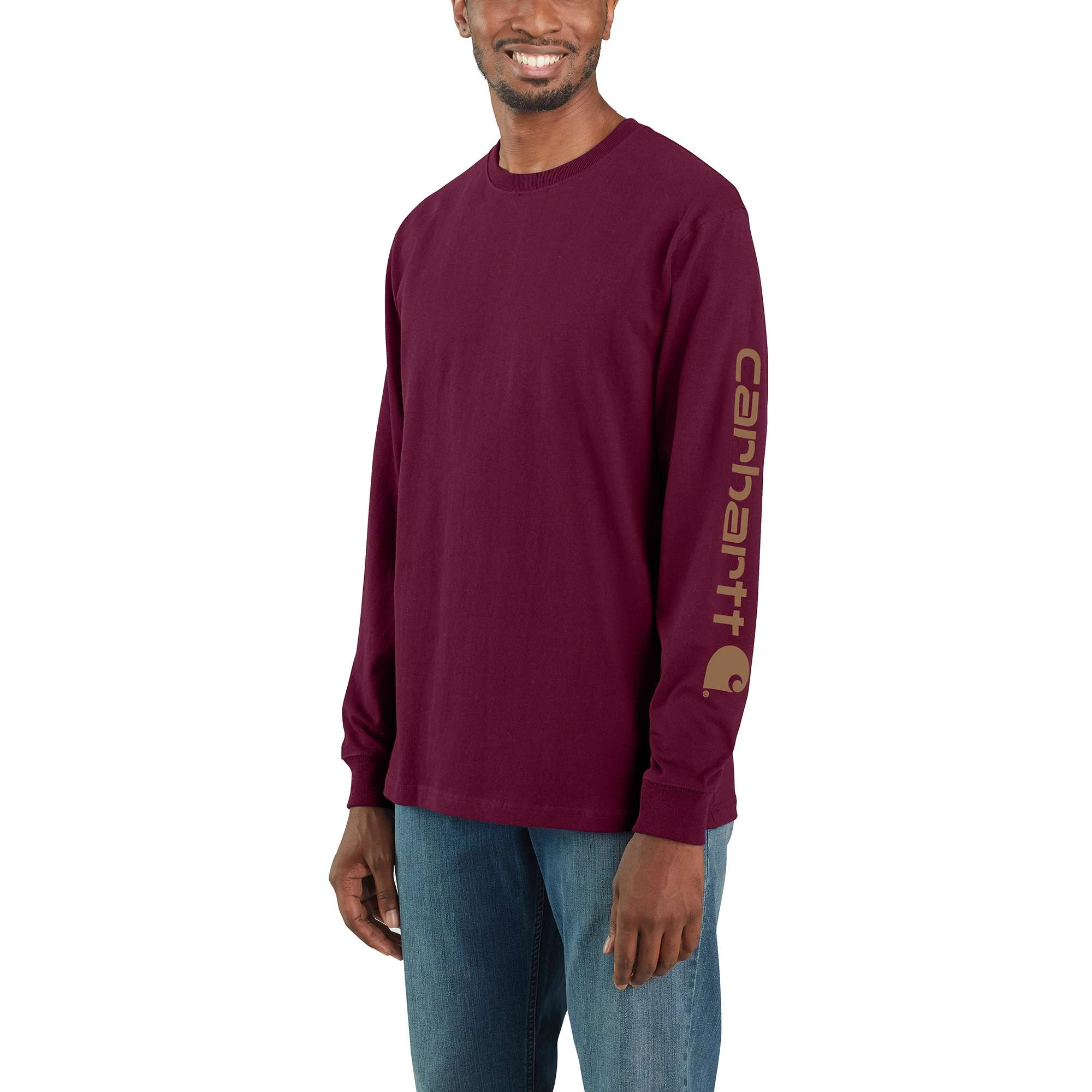 Loose Fit Heavyweight Long-Sleeve Logo Sleeve Graphic T-Shirt