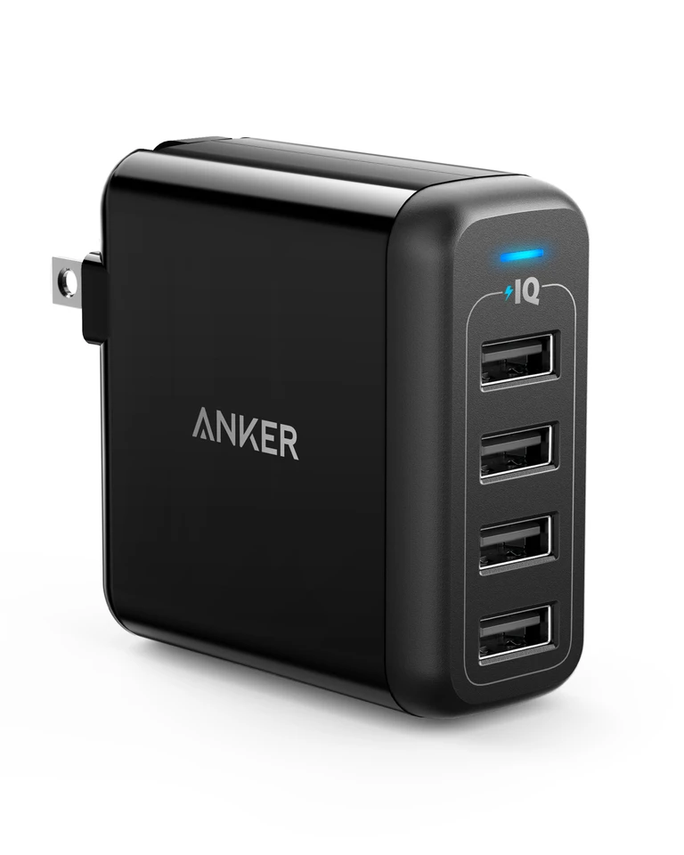 USB WALL CHARGER – BLACK 4-PORT 