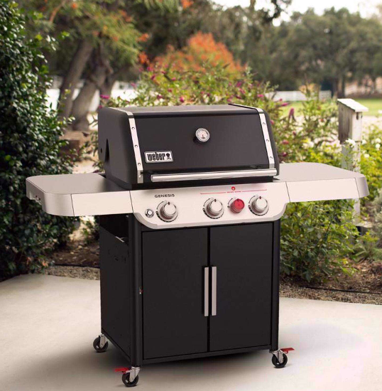 Genesis E-325 Three-Burner Liquid Propane Gas Grill with 39,000 BTU and Sear Burner in Black