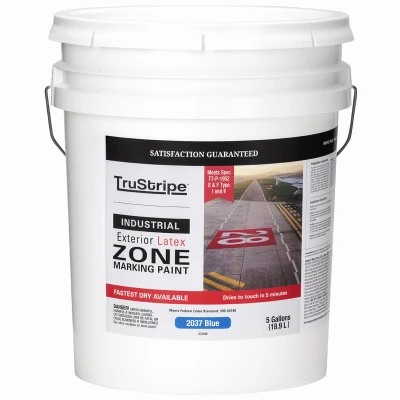 Fast Dry Zone Marking Paint, Blue Flat Latex, 5 Gallons