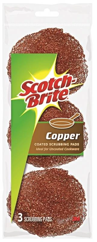 SCOTCH-BRITE  Scouring Pad, Copper Coated, PK 3