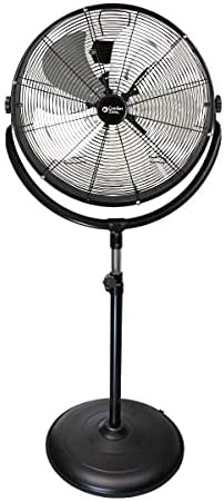 Comfort Zone CZHVP20S 20-Inch 3-Speed Slim-Profile High-Velocity Industrial Pedestal Fan with Aluminum Blades and Adjustable Tilt , Black