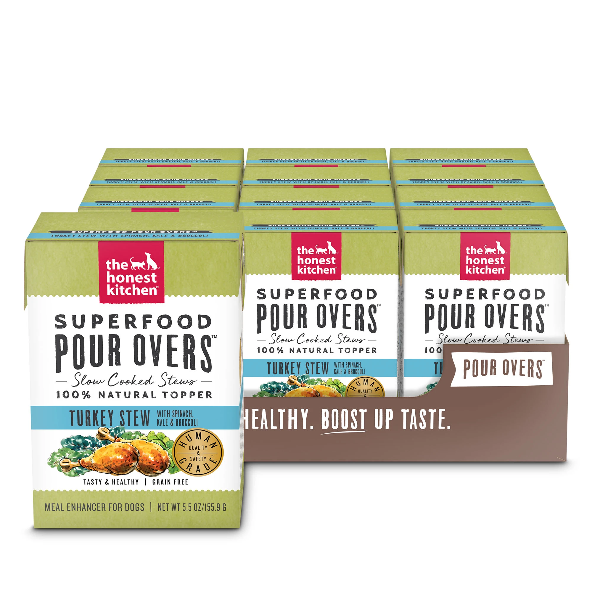 Superfood POUR OVERS™: Turkey Stew with Spinach, Kale, & Broccoli Dog Food Topper, 5.5 oz x12