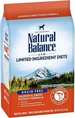 Natural Balance L.i.d. Limited Ingredient Diets Grain Free Salmon & Sweet Potato Formula Dry Dog Food, 4 Lbs.