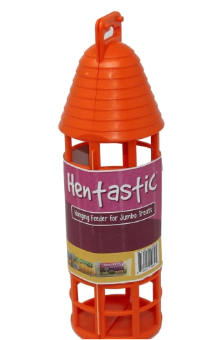 HENTASTIC HANGING JUMBO Poultry TREAT FEEDER, Orange