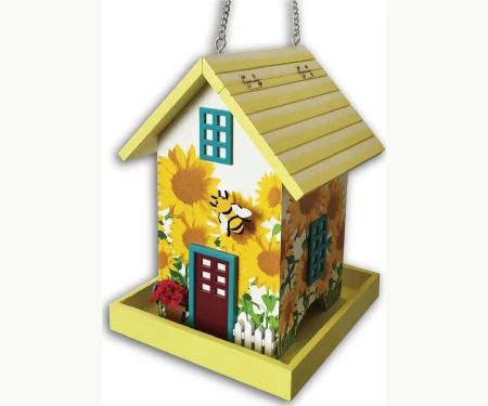 HOME BAZAAR BIRD FEEDER WITH HAND PAINTED  BUMBLE BEE ACCENT