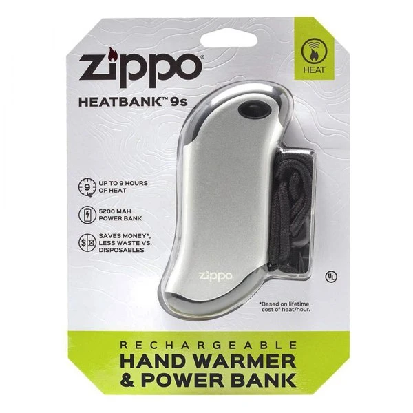 Zippo Heatbank 9s Rechargeable Hand Warmer And Power Bank, Silver