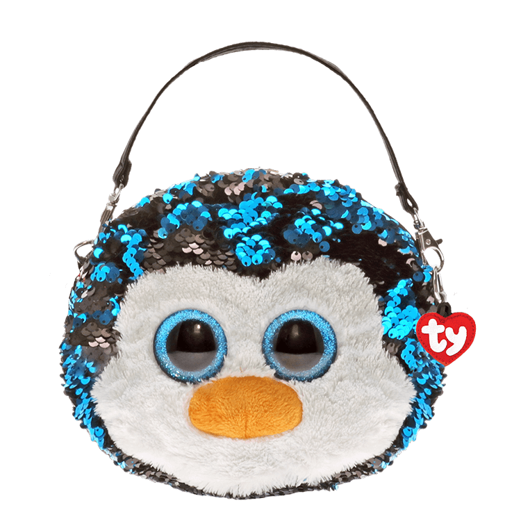 TY Kids 8" BEANIE BOOS SEQUIN PURSE, WADDLES the Penguin