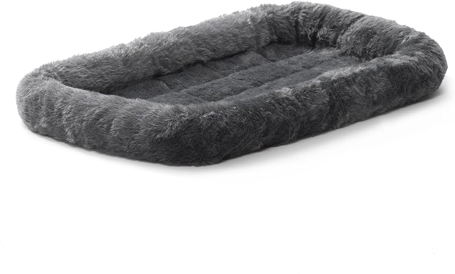 Quiet Time Bolster Dog Bed, 30" L X 21" W, Grey Medium