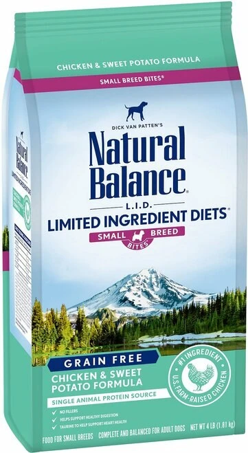 Natural Balance L.i.d. Grain Free Small Breed Chicken & Sweet Potato Formula Dry Dog Food, 4 Lbs.
