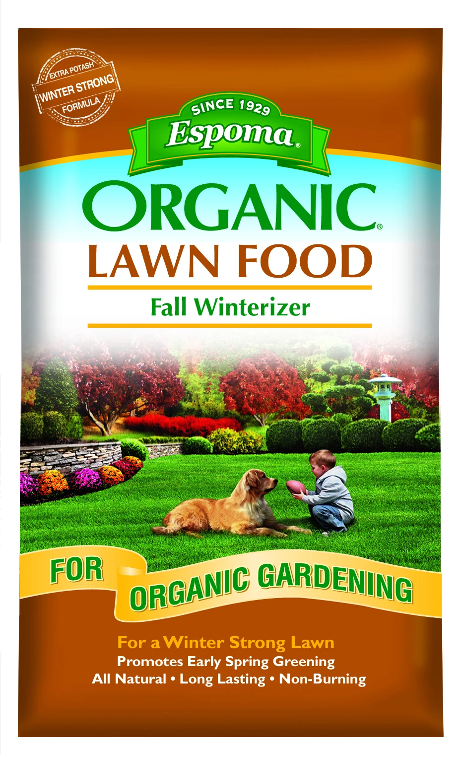 Espoma Organic Fall Winterizer Lawn Food, 8-0-5 30 LB