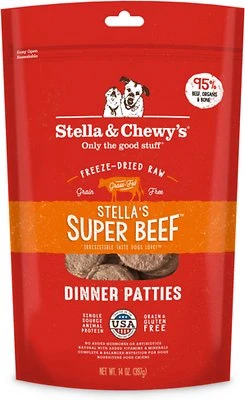 Stella & Chewy's Freeze-Dried Dinner Patties Super Beef Dog Food Topper, 14 oz