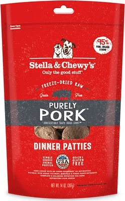 Stella & Chewy's Freeze-Dried Dinner Patties Purely Pork Dog Food Topper, 14 oz