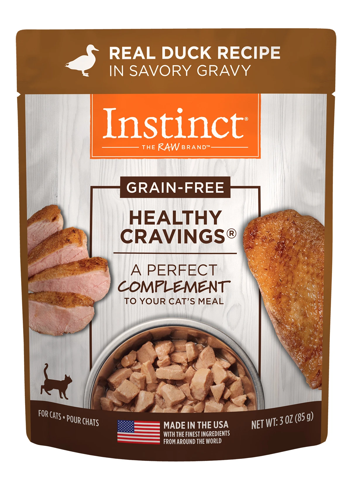 Nature's Variety Instinct Healthy Cravings Real Duck Cat Food, 3 oz Pouch