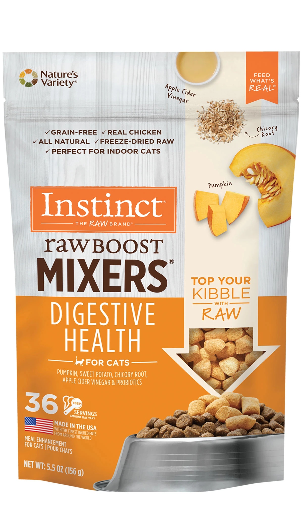 Nature's Variety Instinct Raw Boost Mixers Freeze-dried Digestive Health Cat Food Topper, 5.5 oz