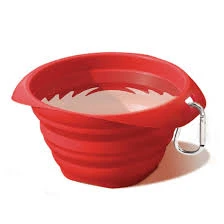 Kurgo Dog Travel Collaps-A-Bowl, Red