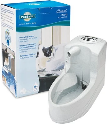 Petsafe Drinkwell Mini Plastic Dog & Cat Fountain, 40 Oz Capacity