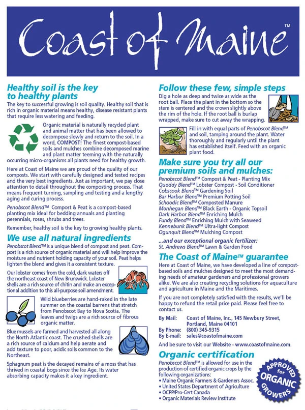 Coast of Maine Penobscot Blend Compost & Peat Planting Mix, 1cf
