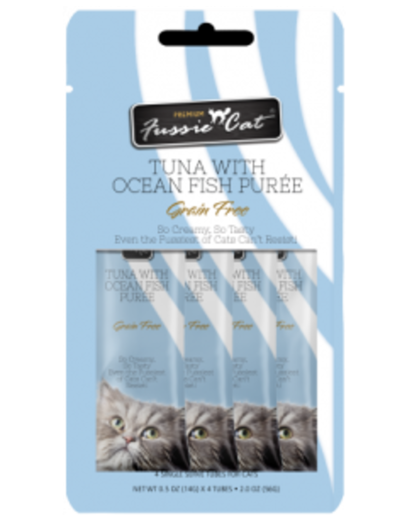 Fussie Cat Tuna & Ocean Fish Puree Cat Food Topper, 4 pk