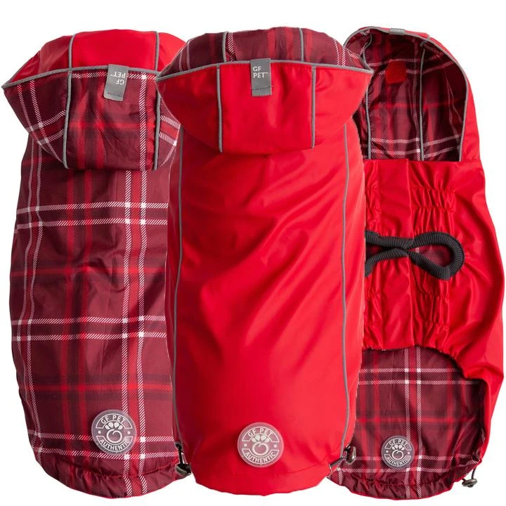 GF Pet Reversible Rain Coat, Large Red
