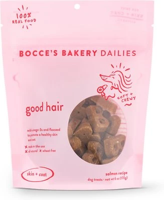 Bocce's Bakery Dailies Good Hair Salmon Dog Treats, 6 Oz