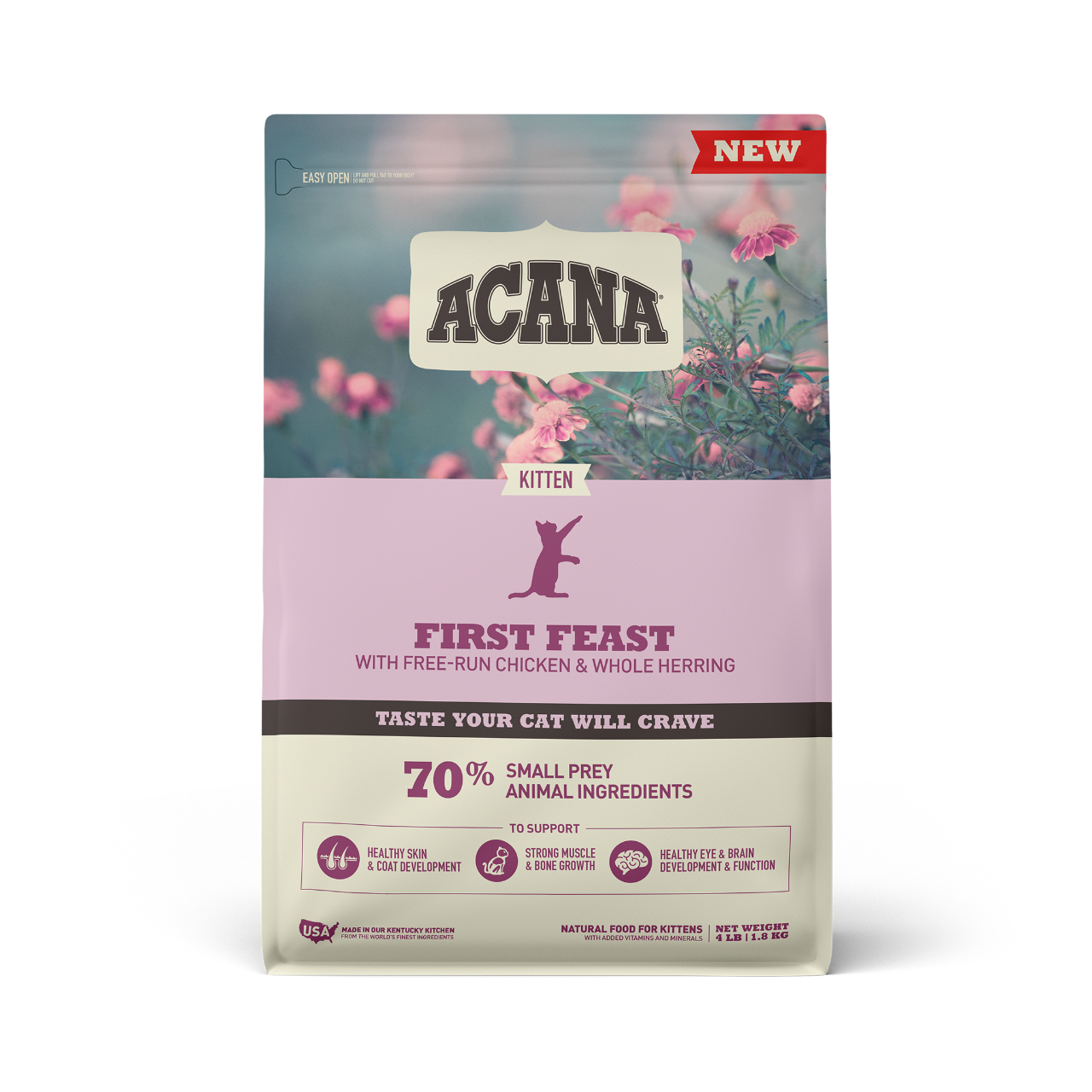 Acana Kitten First Feast High Protein Chicken & Herring Dry Cat Food, 4 Lb