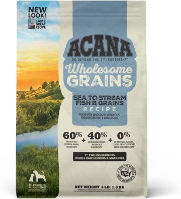 ACANA Wholesome Grains American Waters Dry Dog Food, 4 Lb