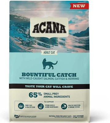 Acana Bountiful Catch High Protein Salmon, Catfish & Herring Adult Dry Cat Food, 4 Lb