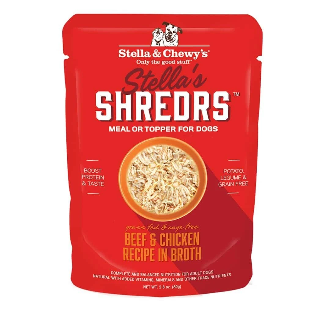 Stella & Chewy's Shredrs Cage-Free Beef & Chicken In Broth Dog Food, 2.8 Oz