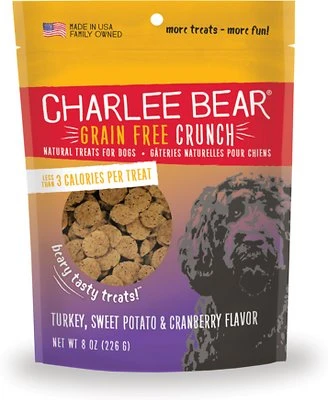 Charlee Bear Grain-Free Turkey, Sweet Potato & Cranberry Training Dog Treats, 8 Oz