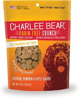 Charlee Bear Grain-Free Chicken, Pumpkin & Apple Training Dog Treats, 8 Oz