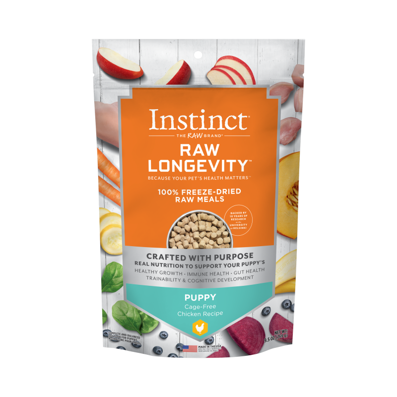 Instinct Raw Longevity Puppy Freeze-dried Raw Bites Cage-free Chicken Recipe Dog Food, 9.5 Oz