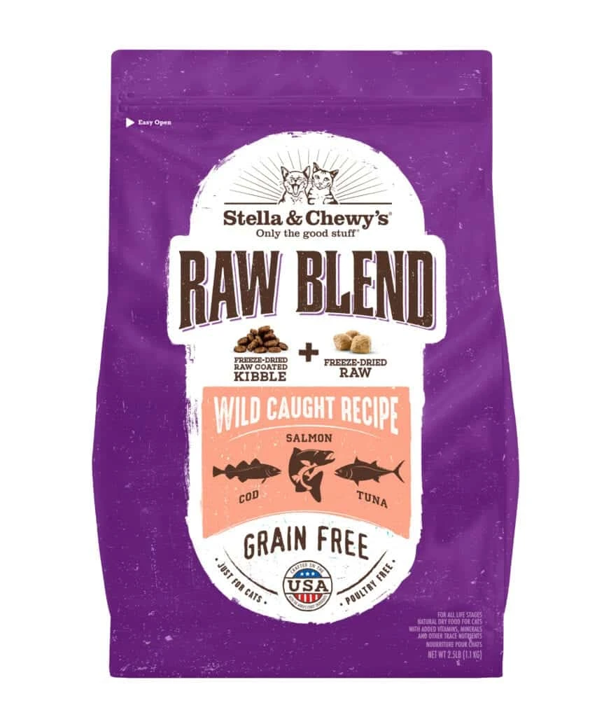 Stella & Chewy Raw Blend Kibble Wild Caught Recipe Cat Food, 5 Lb