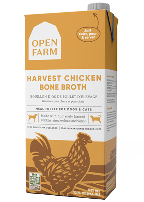 Open Farm Harvest Chicken Bone Broth for Dogs & Cats, 32 Oz