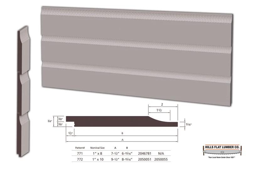 1X8-16' ADVANTAGE COVE SHIPLAP TREATED #771 HFLAT108CST