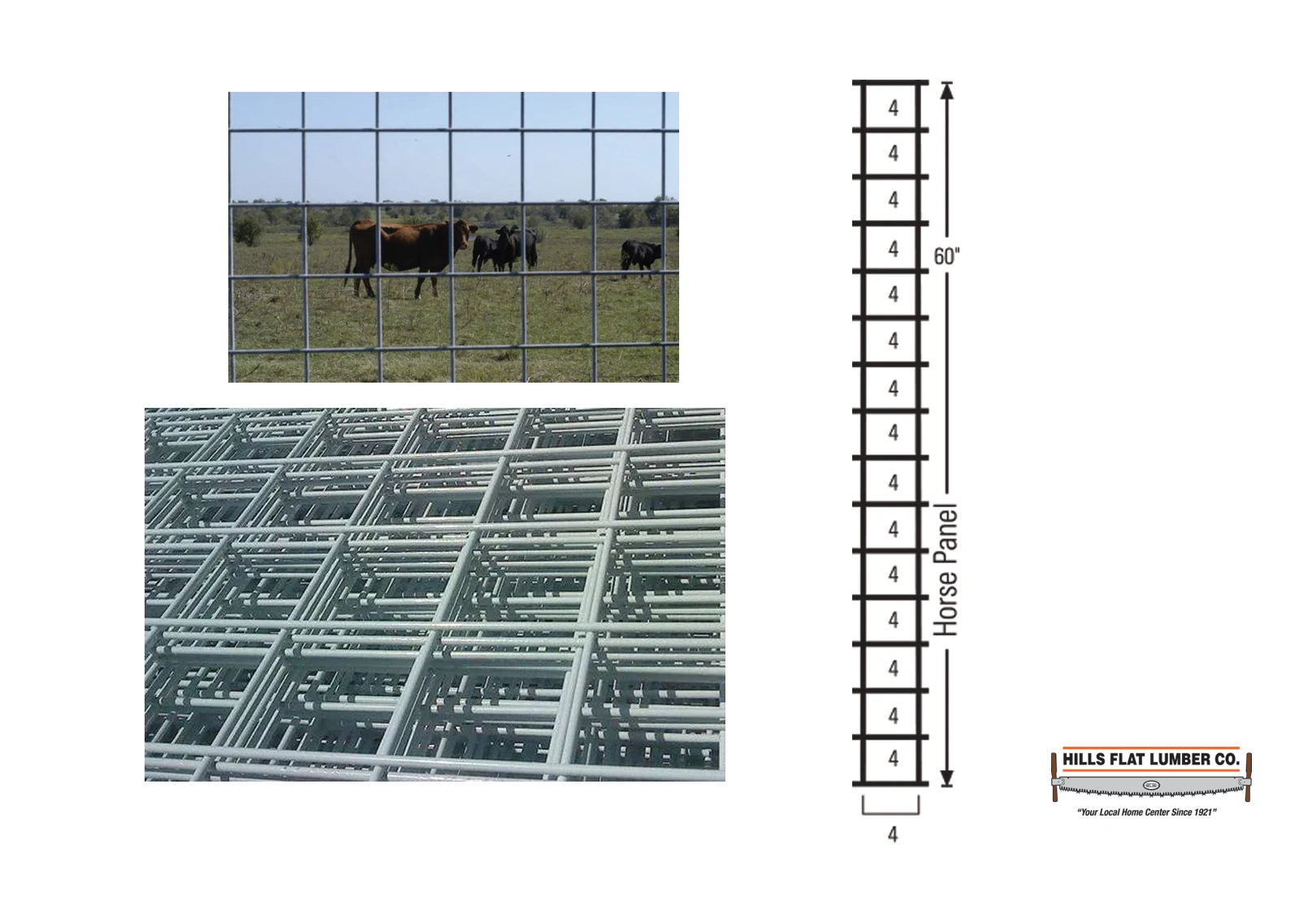 AG HORSE PANEL GALV 4"X4"X60"X16' HFLHP44