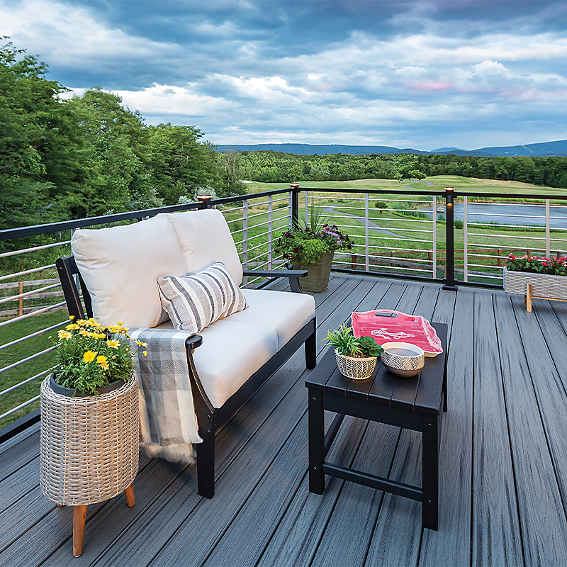 1X6 16' TREX ISLAND MIST TRANSCEND DECKING  GROOVED HFLTIMTRAN
