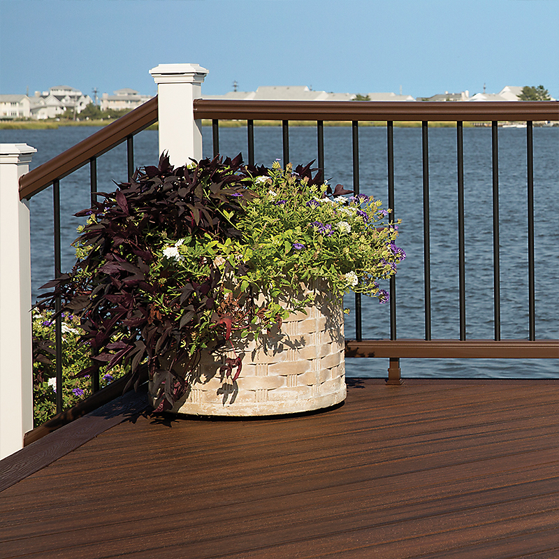 1X6 20' TREX SPICED RUM TRANSCEND DECKING  GROOVED HFLTSRTRAN