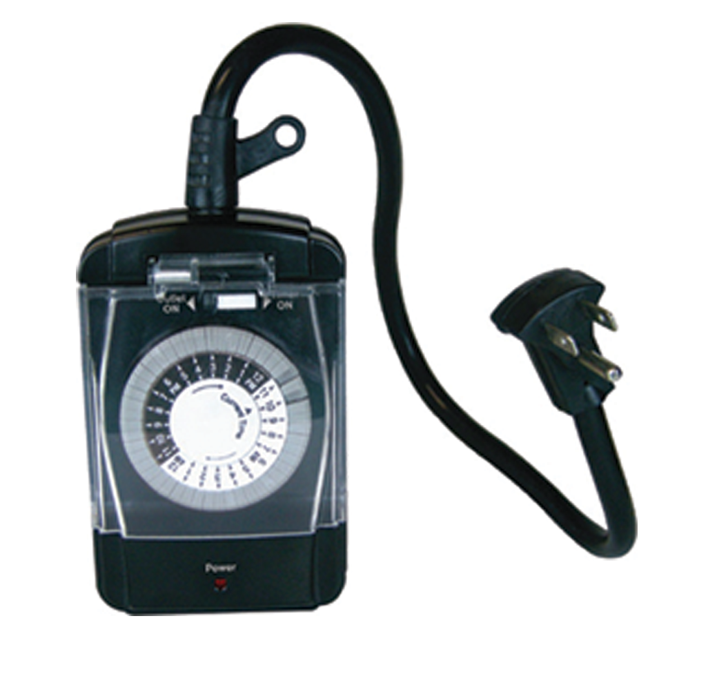 15a 125v 1875w Black 24 Hour Outdoor Electromechanical Timer With 2 Outlets