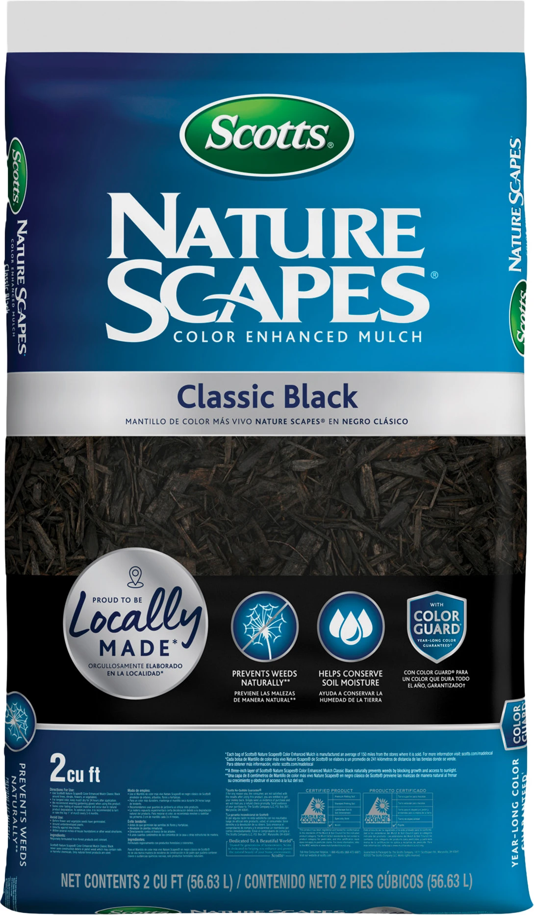 Nature Scapes Color Enhanced Black Mulch, 2 Cubic Feet Bag
