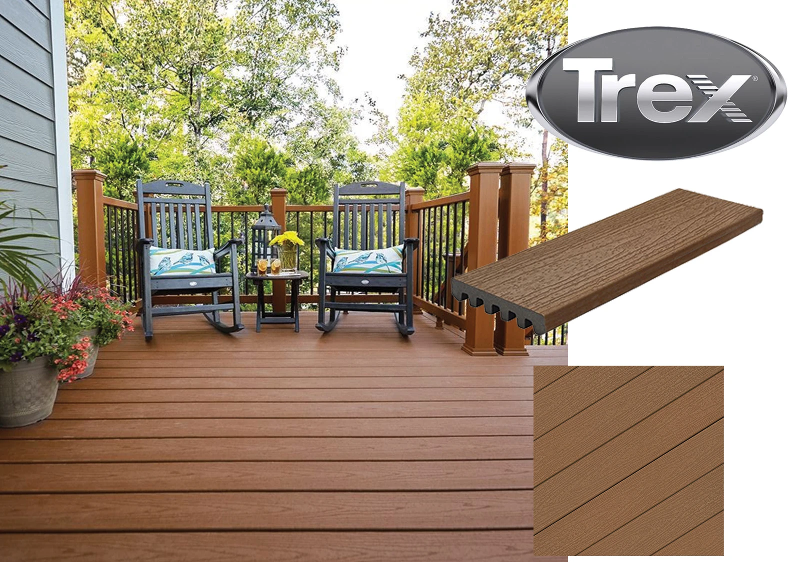 1X6 16' TREX ENHANCE SADDLE DECKING SQUARE EDGE HFLTEBS