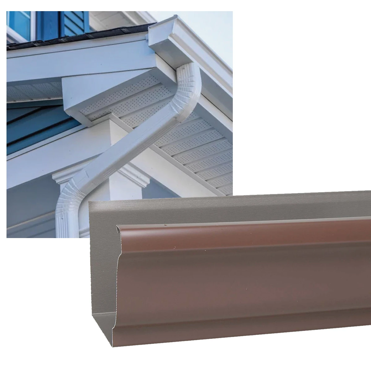 Amerimax 5 In. x 10 Ft. K-Style Brown Galvanized Gutter