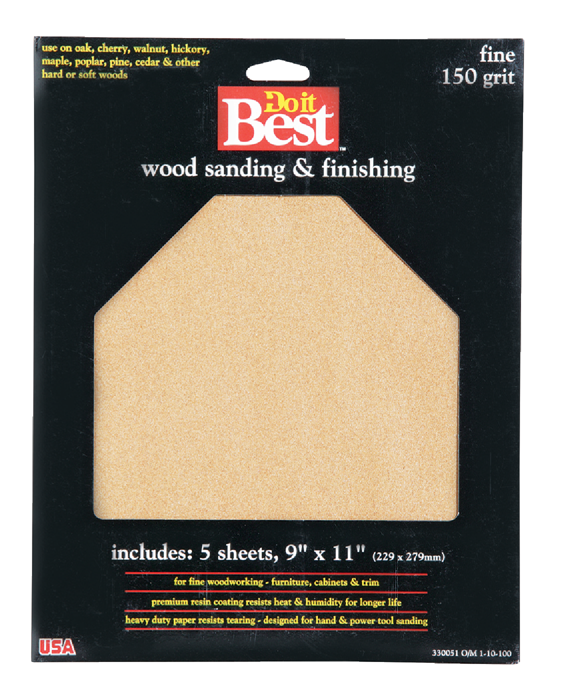 Do it Best Bare Wood 9" x 11" 150 Grit Fine Sandpaper (5-Pack)