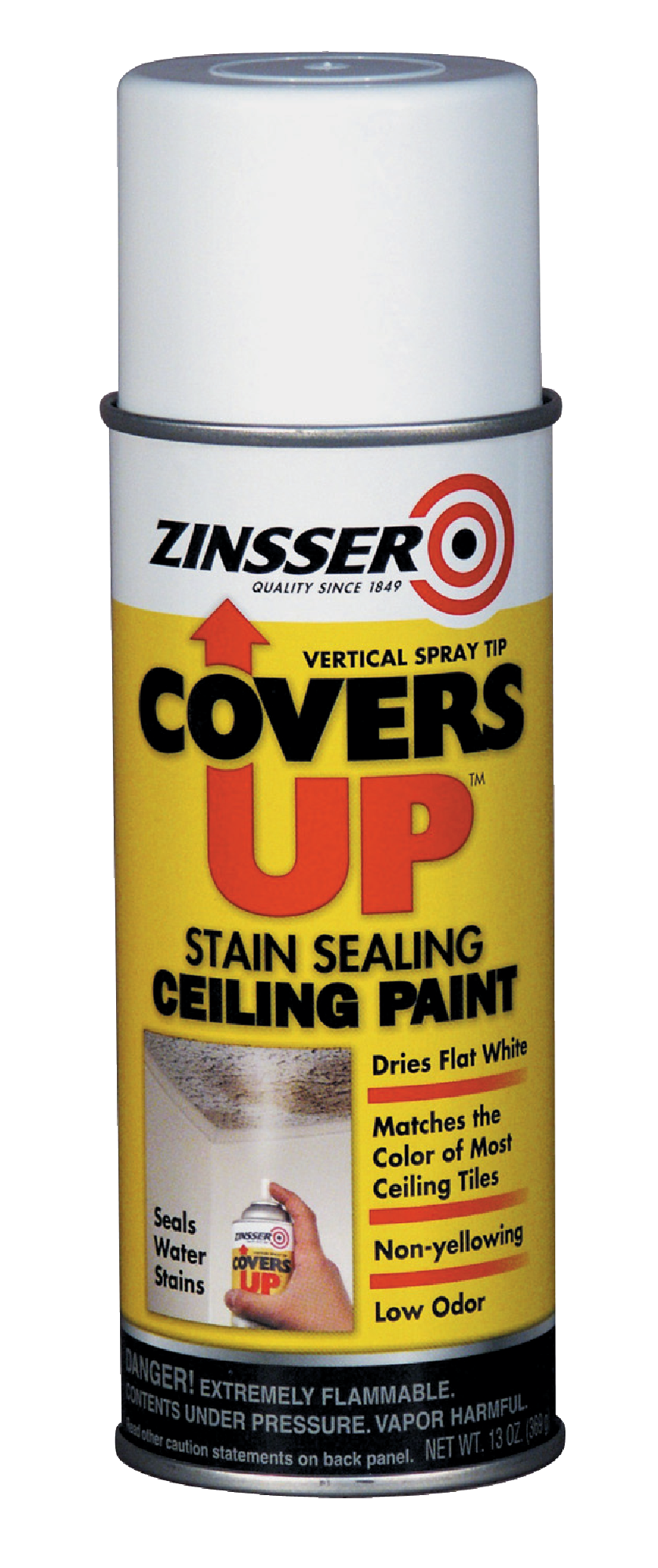 Covers Up Stain Sealing Ceiling Paint Vertical Aerosol Spray 13 Ounce